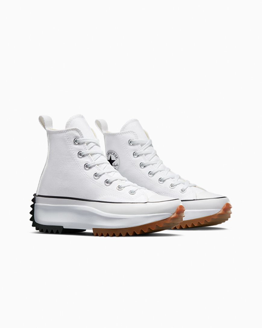 Sapatos Plataforma Converse Run Star Hike Cano Alto Masculino Branco Pretas | PT K09P043